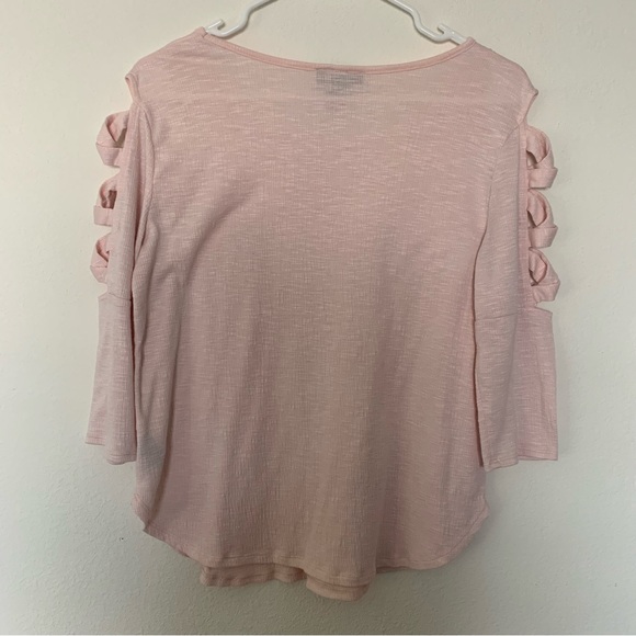 A. Byer Women's Soft Pink Top with Sleeve Cutouts Size Small - Picture 4 of 10
